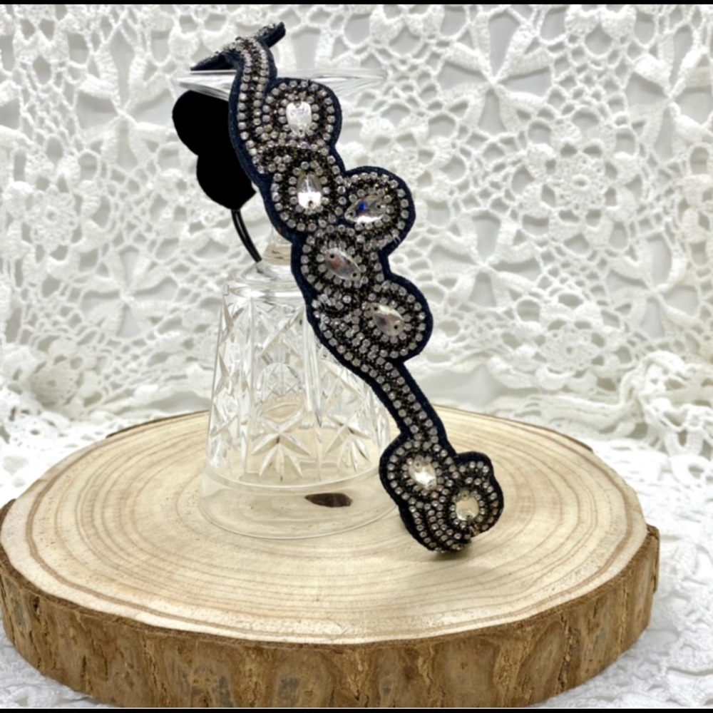Pink Pewter Hand-Beaded Headband